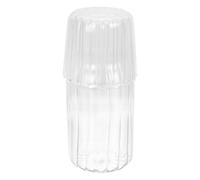 TIKODIDA Jarra de Vidrio Acanalado 500 Ml Transparente para Agua Fría, Tetera Decorativa de Alta Borosilicato para Almacenamiento de Limonada en Cocina y Hogar