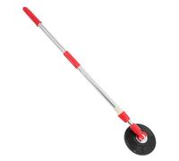 TIKODIDA Mango Giratorio Telescópico de Acero Inoxidable Reforzado para Trapeador de Piso con Disco Plástico Rojo, Accesorio de Repuesto para Limpieza Eficaz del Hogar y Oficina