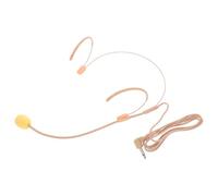 TIKODIDA Micrófono de Diadema Omnidireccional Cable Color Piel, Amplificador de Voz Portátil para Profesores y Guías Turísticos, Auricular Micrófono para Uso Docente y Presentaciones