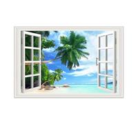 TIKODIDA Pegatina Decoración de Paisaje Natural Hogar de Pared Ventana Falsa 3d de Vinilo Removible Adhesivo Suave para Dormitorios y Guarderías