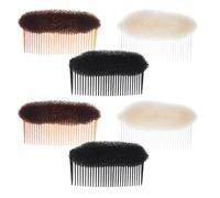 TIKODIDA Peine para Aumentar Volumen al Cabello 3 Unidades Grande Marrón Negro Beige Herramienta Esponjosa para Moños Invisibles Accesorio para Mujer y Niñas Base para Peinado Rápido