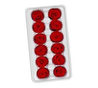 TIKODIDA Ramo de Rosas Preservadas Rojas 3-4 Cm 12 Unidades Caja para Decoración de Bodas y Eventos Obsequio San Valentín Flores Permanentes Inmortales