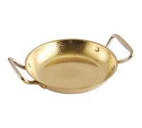 TIKODIDA Sartén de Acero Inoxidable 20 Cm Doble Asa Antiescaldaduras, Bandeja Multiusos para Cocinar Mariscos y Guisos, Adecuado para Cocina Casera y Hornillo de Gas