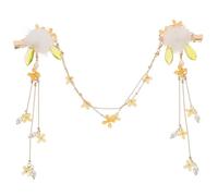 TIKODIDA Tocado Frente Estilo Chino Pinza, Decoración Capilar de Aleación Ligera y Compacta, Horquilla Diseño de Flores y Abanicos Adecuado para Fiestas, Cosplay y Uso Diario