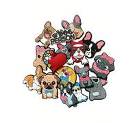 tikono 16 dijes para decoración de zapatos de perro, ABS para zapatos, zuecos, sandalias, versátiles para el día de San Valentín, Pascua, Mardi Gras, Navidad