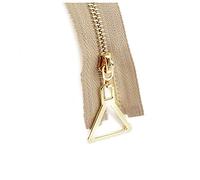 TikTako 2pcs 20-70Cm 3# cremallera de metal de bloqueo Primer Open End-End Auto único abierto Cremalleras, oro color caqui, Primer Fin-20cm