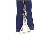 TikTako 2pcs 20-70Cm 3 # cremallera de metal de bloqueo Primer Open End-End Auto único abierto Cremalleras, Plata Azul marino, Primer Fin-20cm