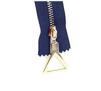 TikTako 2pcs 20-70Cm 3 # cremallera de metal de bloqueo Primer Open End-End Auto único abierto Cremalleras, Azul marino Dorado, Open-End-70cm