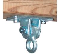 TikTakToo 2 ganchos de columpio con placa de 130 x 50 mm/articulación oscilante sobre cojinete de latón con placa de montaje para el columpio o gancho de techo