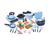 TikTakToo 24 piezas niños utensilios de cocina para muñecas juego de ollas de muñecas cocina para muñecas plata negro … (38 piezas)