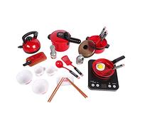 TikTakToo 24 piezas niños utensilios de cocina para muñecas juego de ollas para muñecas de cocina para muñecas plata negro … (24 piezas)