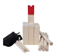 Tiktaktoo Juego de Kubb Dardos Ajedrez del Jardín Viking Juguete Exterior Holz-Wikinger para - Madera Cono Escandinavia - el Habilidad Verano