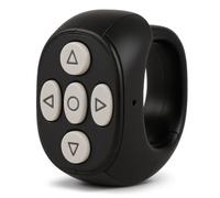 TIKTok Bluetooth Control Remoto Inalámbrico Scrolling Page Turner para IOSAndroid Cell Phone App, Ring Design Fingertip Scrolling Clicker, Camera Shutter Remote Selfie Button (Negro)