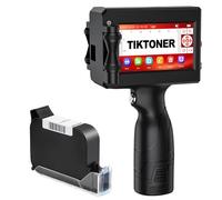 TIKTONER TIJ2510 Impresora de Mano Portátil con Cartucho de Tinta de Secado Rápido, Altura de Impresión de 2~12,7 mm Máquina Codificación de Inyección de Tinta Mano para Texto Fecha Número de Lote