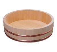 TIKUSAN Hangiri - Bañera de madera para mezclar arroz y sushi, hecha en Japón, hecha de ciprés Sawara, sushi, arroz, sushi, oke (27 cm)