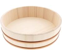 TIKUSAN Hangiri de madera Sushi Arroz Mezclador de Tina PP Banda Hecho en Japón Sushi Arroz Bowl Sushi Oke (13 pulgadas)