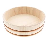 TIKUSAN Hangiri - Recipiente de madera para mezclar arroz, sushi, banda de polipropileno, hecha en Japón, hecha de abeto Momi, sushi, cuenco de arroz, sushi oke (10.6 pulgadas)