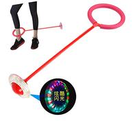 Tikwisdom Bola LED de una sola pierna que parpadea para niños, pelota para juegos al aire libre enérgica, bola que rebota para niños, bola de pie, bola de columpio (rojo)