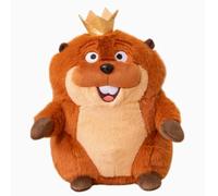 Tikwisdom Castor Relleno, Hoppers Corona de Peluche Castor se Transforma en Juguete de Peluche 20 cm (El Rey)