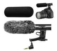 tikysky Micrófono de cámara M-1 para entrevista DSLR Micrófono de escopeta para Canon Nikon Sony Fuji Videomic con parabrisas Jack de 3,5 mm