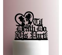 Til Death Do Us Part - Decoración acrílica para tartas de 5 pulgadas de ancho/negro