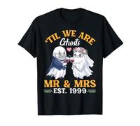 Til We Are Ghosts Mr and Mrs EST 1999 Pareja de Halloween Camiseta
