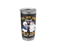 Til We Are Ghosts Mr And Mrs Est 2010 Pareja del día de Halloween Vaso térmico de acero inoxidable de doble pared