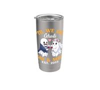 Til We Are Ghosts Mr And Mrs Est 2013 Pareja del día de Halloween Vaso térmico de acero inoxidable de doble pared