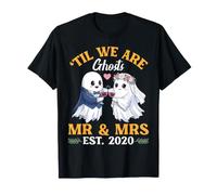 Til We Are Ghosts Mr and Mrs EST 2021 Pareja del día de Halloween Camiseta