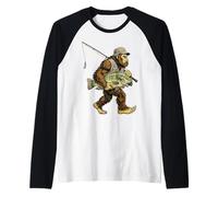 Tilapia Bigfoot Fisherman River Fishing Sasquatch Camiseta Manga Raglan