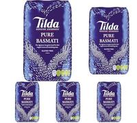 TILDA, Arroz Basmati, 1 X 1 KG, Multipack (Paquete de 5)