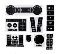 TiLeze Coche Interior Compatible con VW para Touareg 2004-2009 Botones Volante automóvil Kit de reparación de Botones del Interruptor del Clima de los Faros Pegatinas Calcomanías Negro Mate