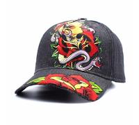 tilgomedal Gorras de béisbol para hombre y mujer, Snake and Rose Girl, Large/X-Large