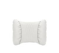 TILIEINE Cuello del automóvil Juego de Almohadas para reposacabezas y Soporte Lumbar para Coche, diseño Transpirable y Perforado, Compatible con Todos los Modelos.(White Lumbar Support)