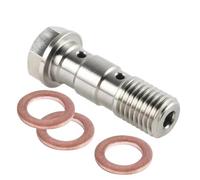 TILIEINE Discos de Freno Accesorios para Motocicletas Tornillo Banjo de Pinza de Freno, niple M10X1.0MM/1.25MM Acero Inoxidable 304 Pastillas De Freno Disco(Single Hole M10x1.25)
