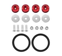 TILIEINE Soporte Parachoques Delante Kit de Cierre rápido Universal para Parachoques Trasero y Delantero, con lengüetas liberación Junta tórica para Carreras Deriva(Red)