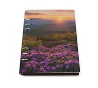 Tilivyx Cuaderno Espiral Paisaje De Montaña Amanecer Y Flores Moradas Diario De Escritura Cuaderno De Cuero Pu 90 Hojas Para El Trabajo Escuela