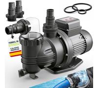 tillvex® Bomba de filtro piscina con temporizador 7 000 L/h & 250 W | Altura de impulsión máx. 7,5 m | Bomba de circulación 22 m³ | Autoaspirante piscina desmontable & spa con prefiltro