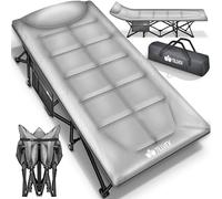 Tillvex® Cama de camping plegable con bolsa de transporte de hasta 280 kg | Tumbona de camping extra ancha para exteriores e interiores | Cama plegable para invitados para jardín
