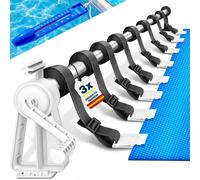 tillvex® Carrete de piscina ,05-6,15 m | de enrollado para | Carrete para cubierta de piscina y cubierta con correas incluidas | Material resistente a