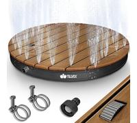 tillvex Ducha de jardín al Aire Libre de hasta 4m de Altura de la Fuente | Ducha de Suelo con Rueda de pie | Ducha Exterior Antideslizante | Ducha de Sauna | Ducha de Camping (Antracita - Redondo)