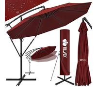 tillvex Sombrilla de 300/350 cm de diámetro con manivela, sombrilla con soporte, sombrilla de jardín, protección UV, aluminio, paraguas de mercado impermeable