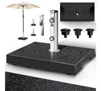 tillvex® Soporte para sombrilla de granito con asa de transporte, 25 kg, rectangular, con tubo de acero inoxidable, para bastones de 16 - 48 mm y 250 cm de diámetro