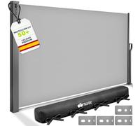 tillvex® Toldo Lateral 160 x 350 cm Extensible y Opaco con Cubierta | Protección Visual para balcón, jardín y terraza | Estor Lateral con Soporte de Pared | Protección Solar de Acero Inoxidable
