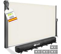 tillvex® Toldo Lateral 160 x 400 cm Extensible y Opaco con Cubierta | Protección Visual para balcón, jardín y terraza | Estor Lateral con Soporte de Pared | Protección Solar de Acero Inoxidable
