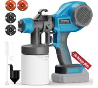 Tilswall Pistola Pintura Alien500 para Makita 18V(Sin batería), Azul Cielo | Ultraligero, 4 Boquillas y 3 Patrones, Depósito 600mL, Fácil Limpieza, Flujo Ajustable, para pintar paredes y techos