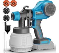 Tilswall Pistola Pintura Alien500 para Makita de 18V(Sin batería), Azul | Ultraligero, 4 Boquillas y 3 Patrones, Depósito 1000mL, Fácil Limpieza, Flujo Ajustable, para pintar paredes y techos