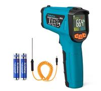 Tilswall Termómetro Infrarrojo (-50°C~800°C (-58°F~1472°F) Termometro laser sin Contacto con Emisividad Ajustable, Ideal para Cocina, BBQ y Congelador, Incluye Termómetro de Carne, Uso No Humano