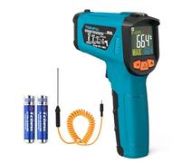 Tilswall Termómetro Infrarrojo (-50°C~800°C (-58°F~1472°F) Termometro laser sin Contacto con Emisividad Ajustable, Ideal para Cocina, BBQ y Congelador, Incluye Termómetro de Carne, Uso No Humano