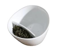 Tilt Tea Cup - Ceramic 350ml 12x11.5x7.5cm | Angled Lazy Filter Mug | Built-in Infuser Strainer | Creative Travel Teapot For Loose Leaf Tea Brewing Steeping